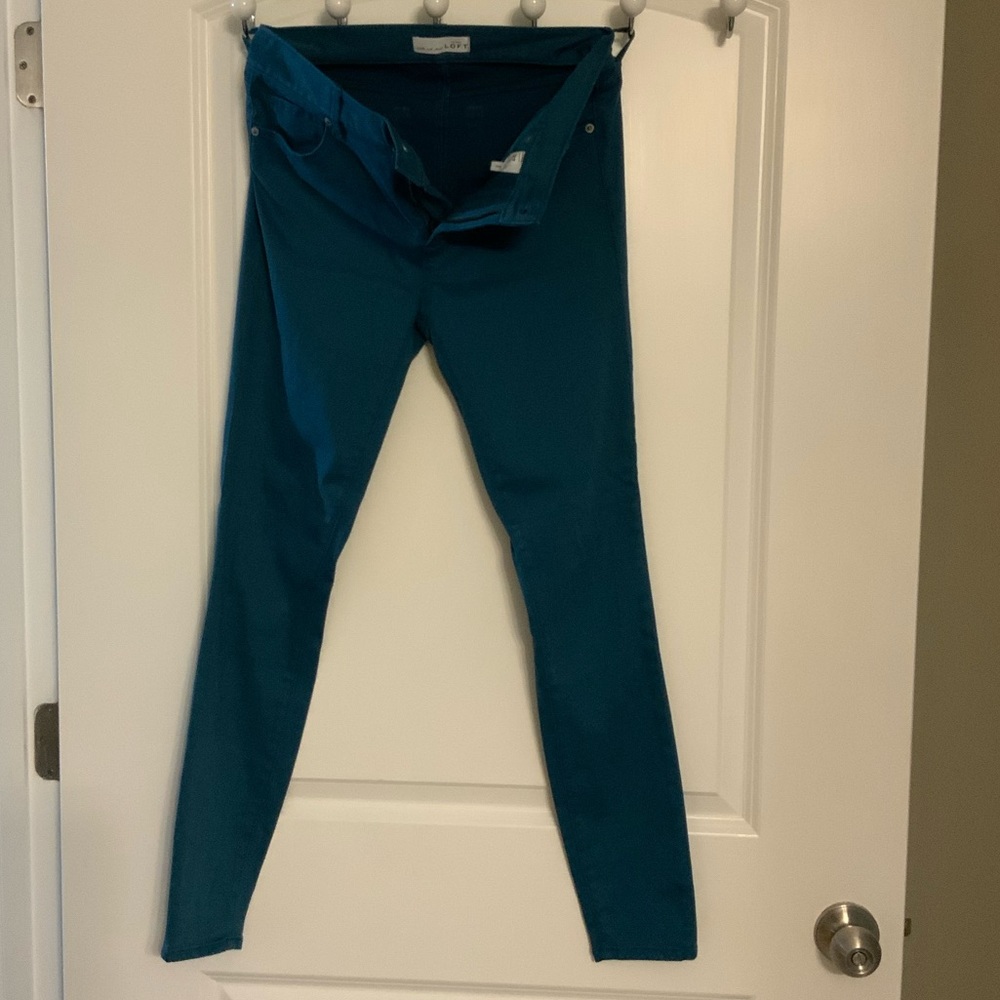 Ann Taylor Loft Legging Pants Turquoise Size 27 / 4 Cotton Rayon Spandex